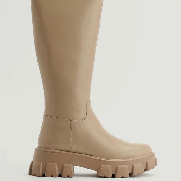 NA-KD NWT Recycled Profile Sole Shaft Boots - Picture 2 of 5